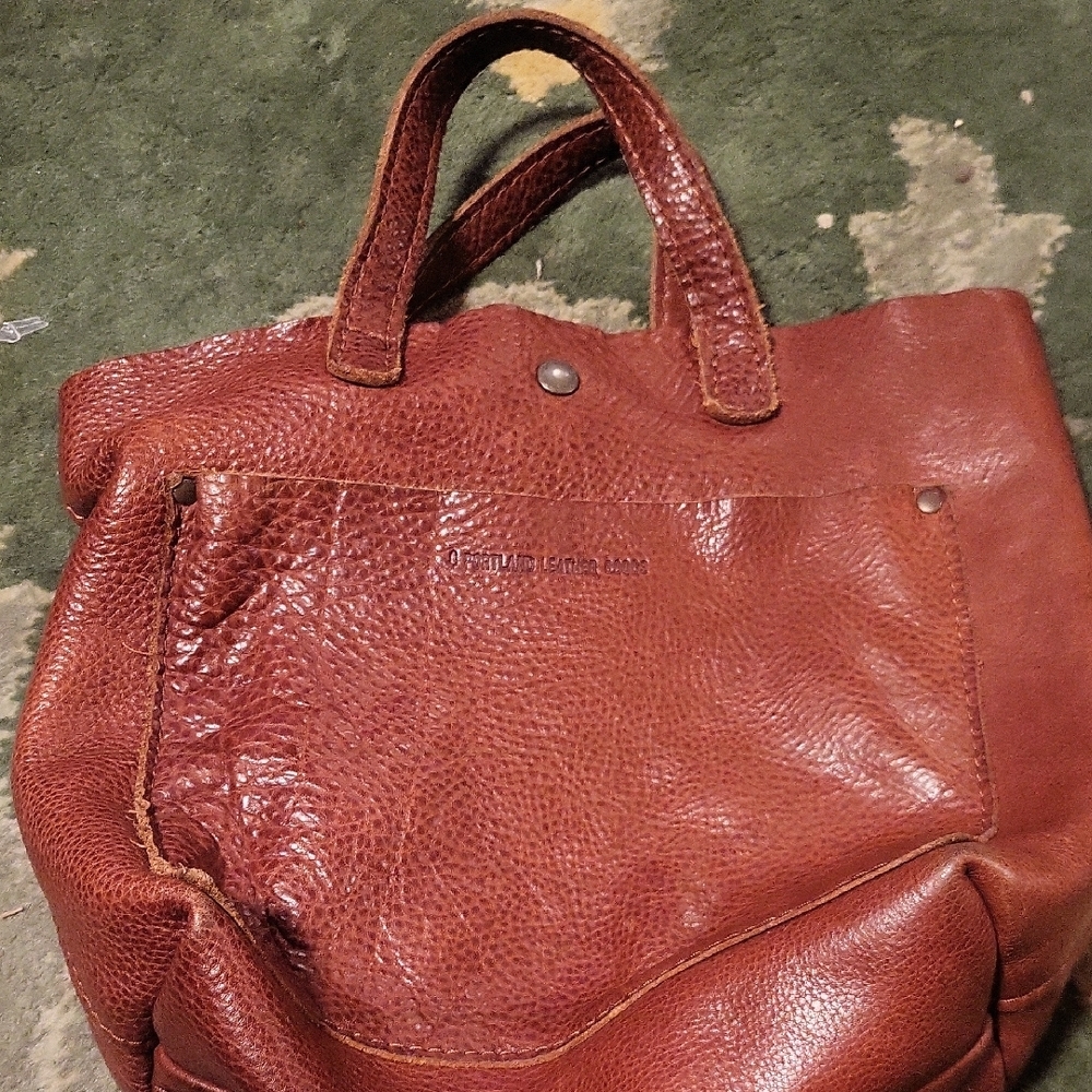 Portland real soft Leather Brown Tote Bag